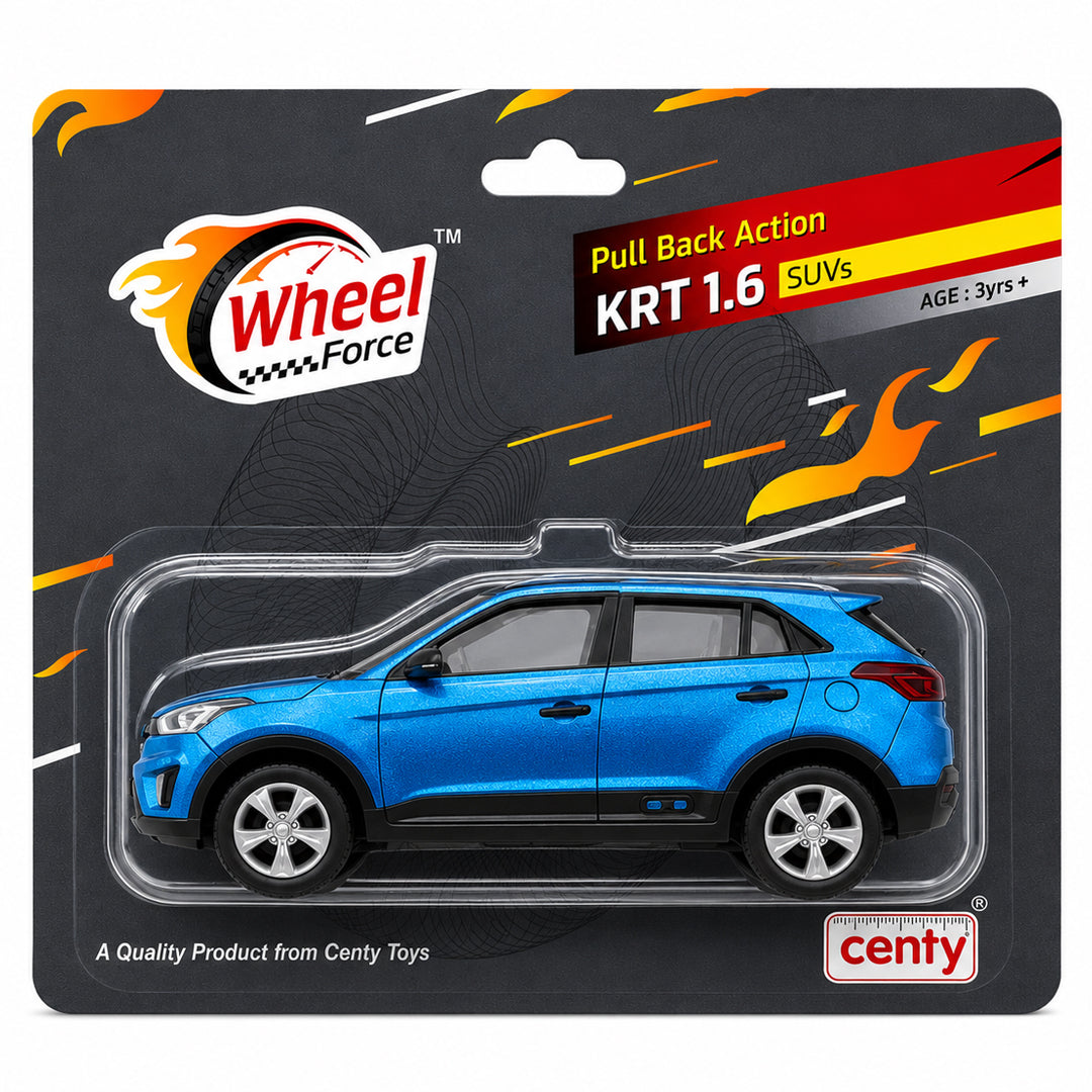 Centy Wheel Force KRT 1.6 Pull Back Action SUV Die-Cast Toy Car for Kids | Friction Powered Mini SUV | Assorted Colours | BGX