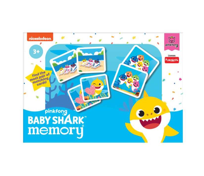 Funskool Baby Shark Mini Memory Game | Matching Picture Snap Pairs Card Game | Educational Memory & Concentration Game for Kids Age 3+ Years | Family Travel Board Game