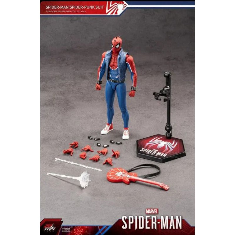 ZD Toys 1/10 Scale Spider-Man Spider-Punk Action Figure Non-Light-Up| Marvel Superhero Collectible Figure (1950-04)