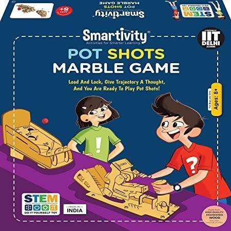 Smartivity Pot Shot Marble Launcher STEM DIY Fun Toys, Educational &amp; Construction based Activity Game for Kids 8 to 14, Birthday Gifts for Boys &amp; Girls, Science Engineering Project, Made in India - Jaiman Toys