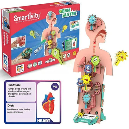Smartivity Human Body STEM DIY Fun Toys for Kids 6 to 12, 20 Cards Learn About Organs, Functions, Health &amp; Diet, Best Gift Toy for Boys &amp; Girls Age 6-8-10-12, Science Toy, Educational Based Activity Game - Jaiman Toys