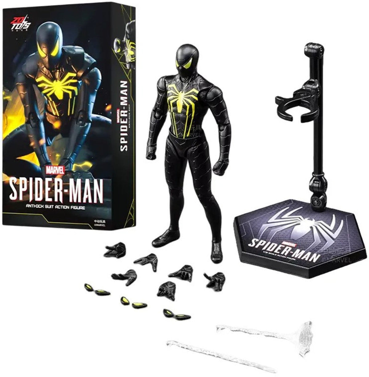 ZD Toys Marvel Spider-Man Anti-Ock Suit Action Figure (7 Inch) | 1:10 Scale Premium Collectible