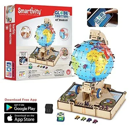 Smartivity Globe TROTTERS Augmented Reality STEM Educational DIY Fun Toy with Free App, Educational &amp; Construction based Activity Game for Kids 8 to 14, Gifts for Boys &amp; Girls, Made in India - Jaiman Toys