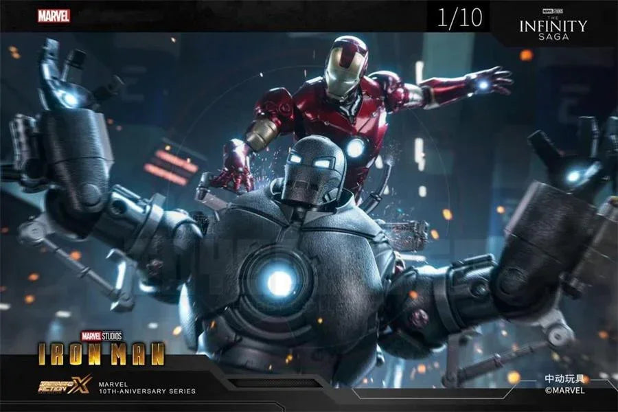ZD Toys 1/10 Iron Man The Final Battle MK3 & Iron Monger Light Up Action Figure Collectible