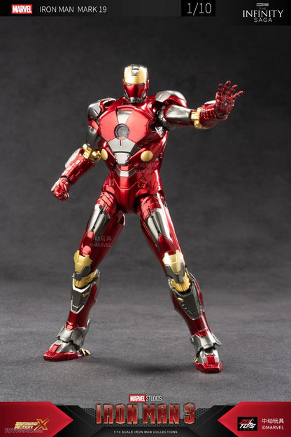 ZD Toys 1:10 Scale Iron Man Mark19 XIX (Tiger) Action Figure (6-7 Inch) | Marvel Studios Iron Man 3 Collectible with Premium Articulation