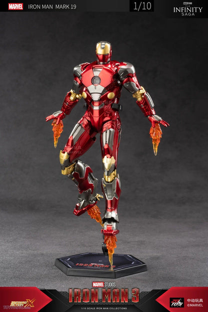 ZD Toys 1:10 Scale Iron Man Mark19 XIX (Tiger) Action Figure (6-7 Inch) | Marvel Studios Iron Man 3 Collectible with Premium Articulation