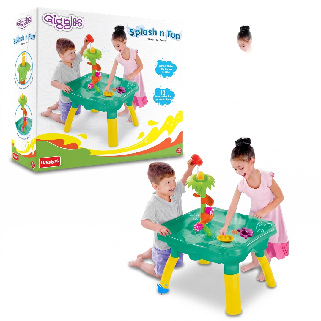 Funskool Giggles Splash n Fun Water Play Table | Interactive Kids Water Table with 10 Accessories | Educational Outdoor Toy for Toddlers 18M+