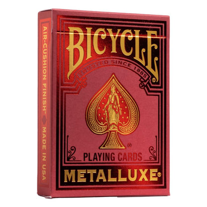 Bicycle Metalluxe Red Playing Cards – Premium Metal Foil Finish | Poker Size
