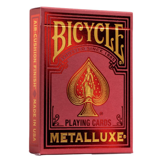 Bicycle Metalluxe Red Playing Cards – Premium Metal Foil Finish | Poker Size