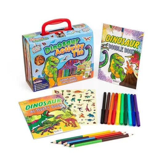 Colour & Carry Dinosaur Activity Tin Colouring Kit - Jaiman Toys