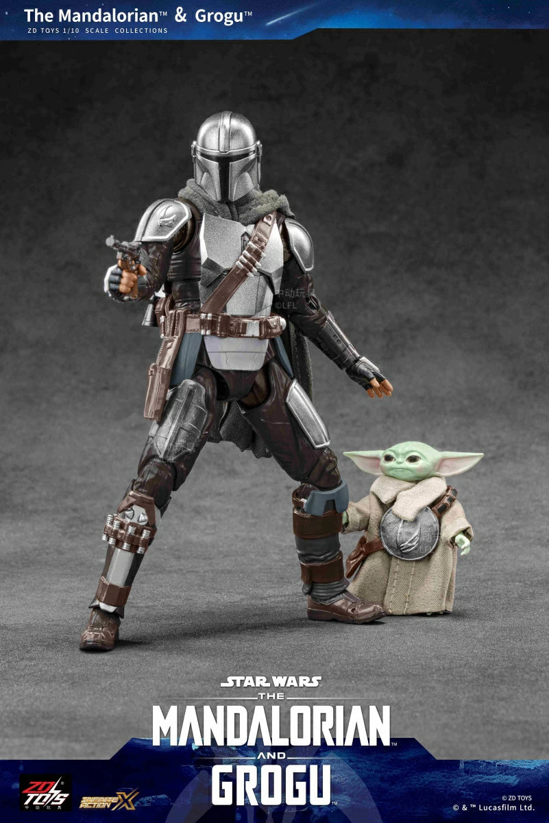 ZD TOYS Star Wars: The Mandalorian & Grogu 1:10 Scale Action Figure Set | Premium Collectible Figures