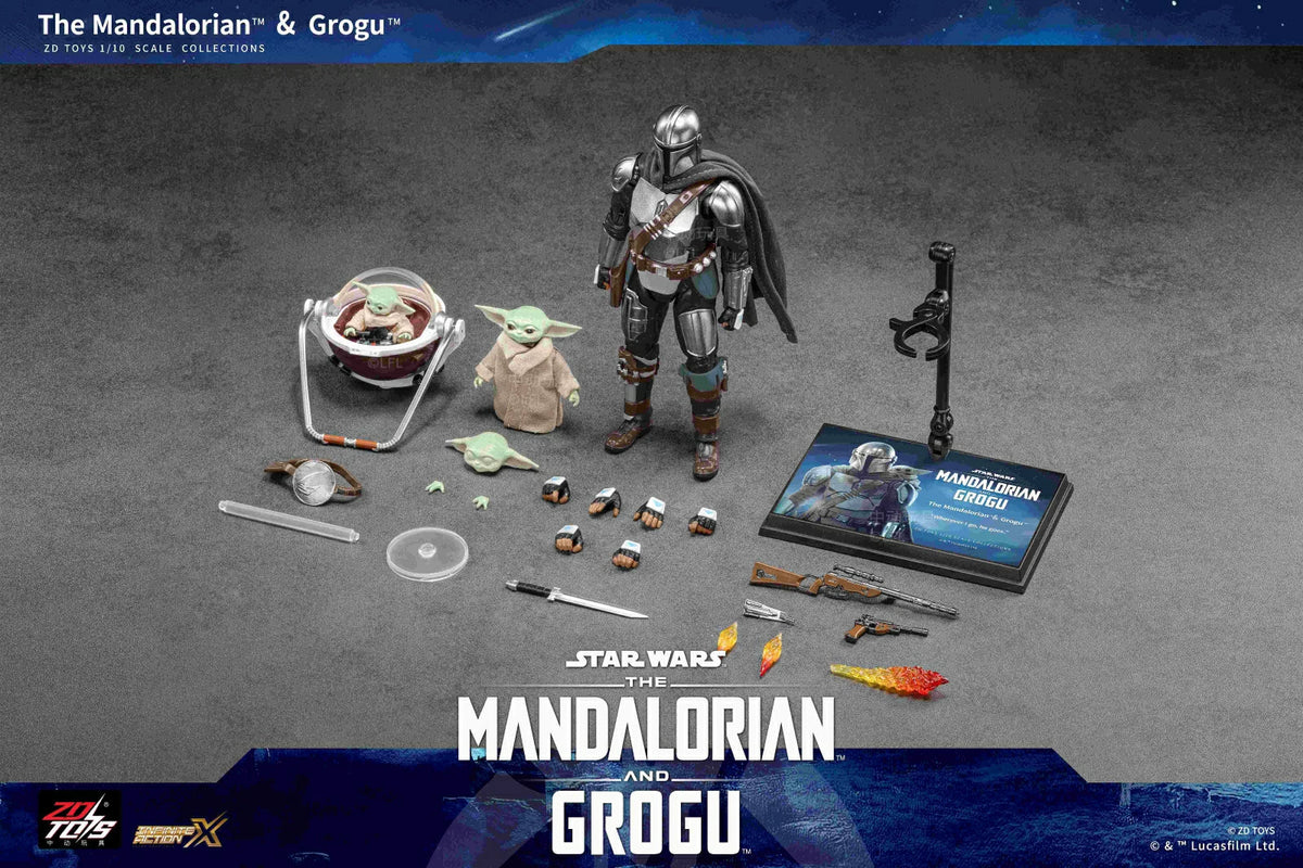 ZD TOYS Star Wars: The Mandalorian & Grogu 1:10 Scale Action Figure Set | Premium Collectible Figures
