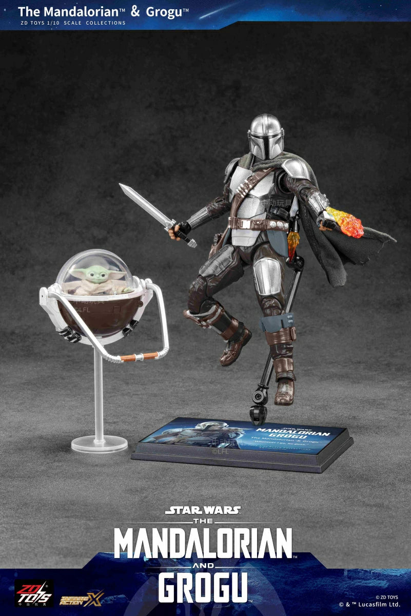 ZD TOYS Star Wars: The Mandalorian & Grogu 1:10 Scale Action Figure Set | Premium Collectible Figures