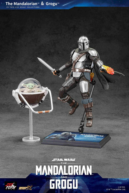 ZD TOYS Star Wars: The Mandalorian & Grogu 1:10 Scale Action Figure Set | Premium Collectible Figures