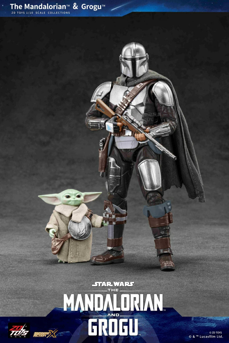 ZD TOYS Star Wars: The Mandalorian & Grogu 1:10 Scale Action Figure Set | Premium Collectible Figures