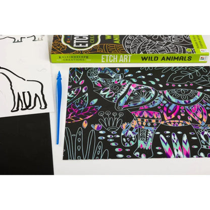 Kaleidoscope Etch Art Creations: Wild Animals - Jaiman Toys