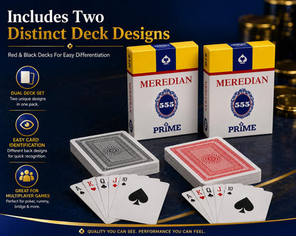 Prime Premium Playing Cards Set (Pack of 2 Decks) – Waterproof, Durable Plastic Poker Cards for Gaming, Magic & Casino Nights