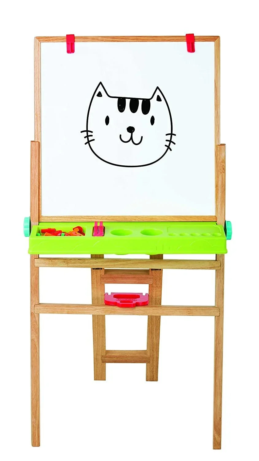Giggles- My First Easel ,4 in 1 Double Sided Wooden Easel Board , Multicolour - Jaiman Toys