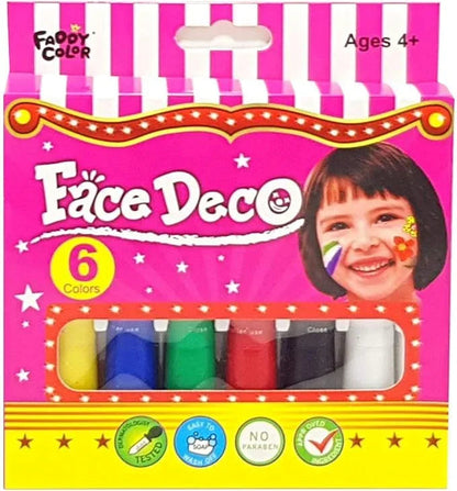 FADDY COLOR FACe Face Deco, 6-Color Set of Face Painting Sticks,face Colors - Jaiman Toys