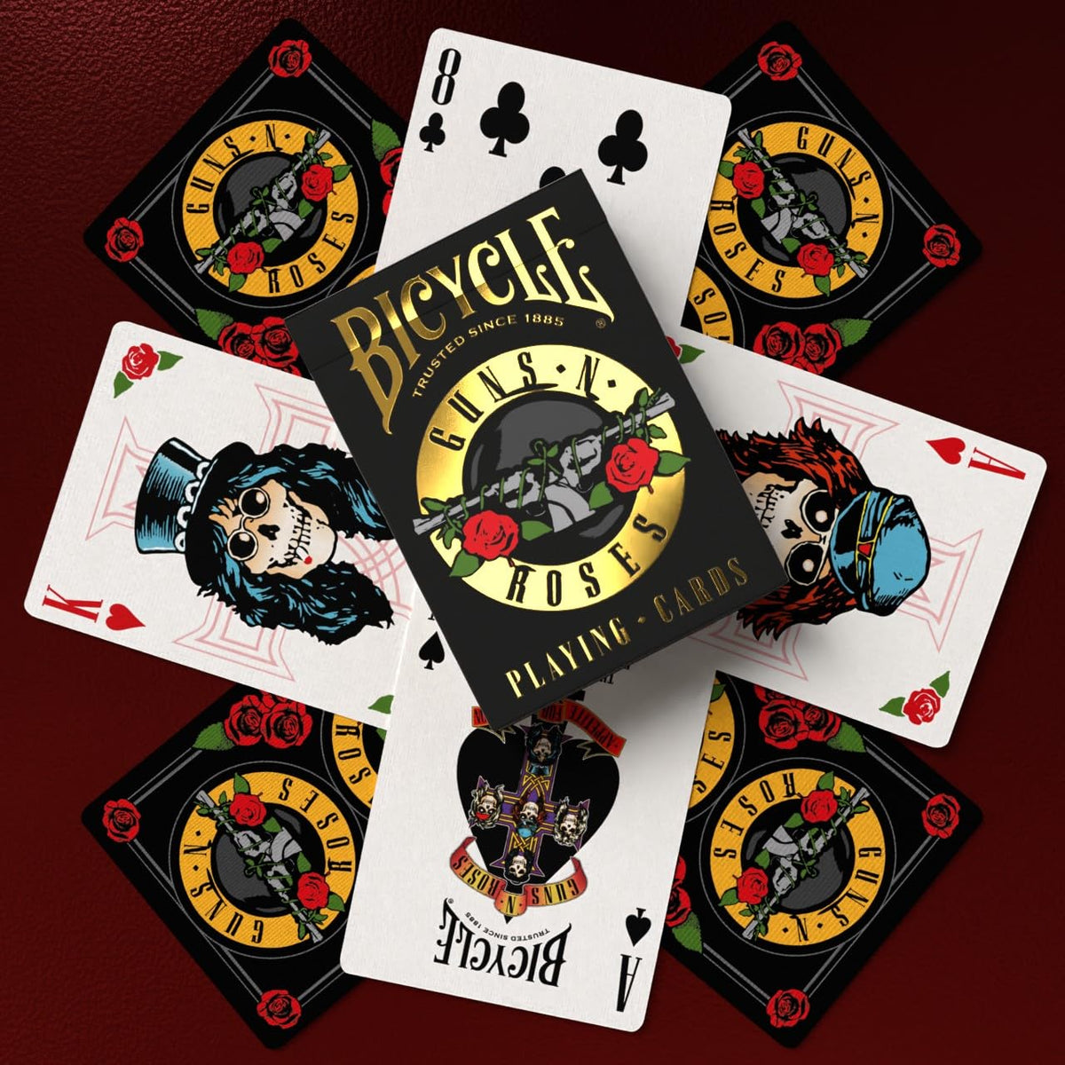 Bicycle Guns N' Roses Playing Cards | Premium Collectible Poker Size Deck with Gold Foil Box