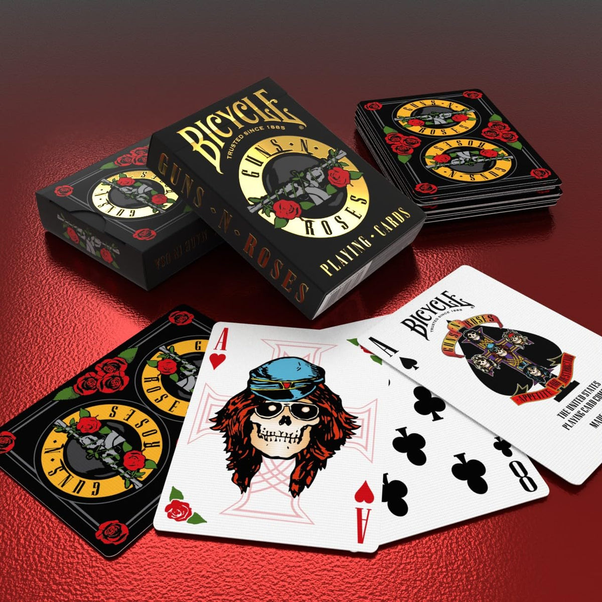 Bicycle Guns N' Roses Playing Cards | Premium Collectible Poker Size Deck with Gold Foil Box