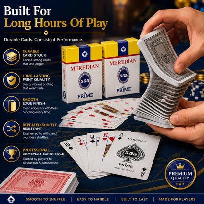 Prime Premium Playing Cards Set (Pack of 2 Decks) – Waterproof, Durable Plastic Poker Cards for Gaming, Magic & Casino Nights