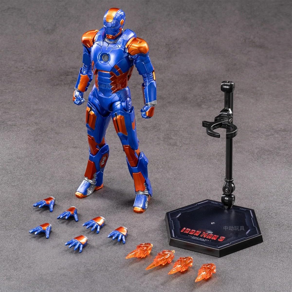 ZD Toys 1:10 Scale Iron Man Mark XXVII (Disco) Action Figure | Marvel Studios Iron Man 3 | 7 Inch Collectible with Premium Articulation