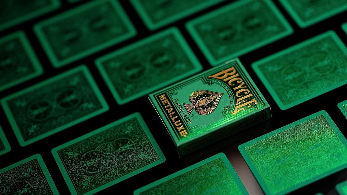 Bicycle Metalluxe Green Playing Cards – Premium Metal Foil Finish | Poker Size