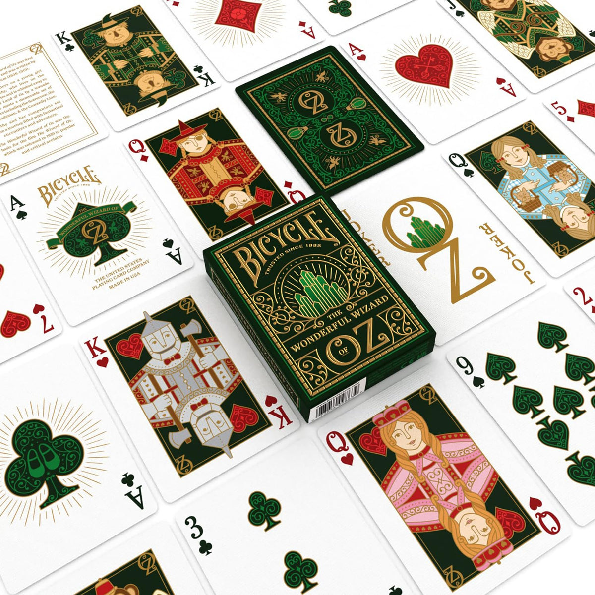 Bicycle Wizard of Oz Playing Cards – Premium Emerald & Gold Custom Deck