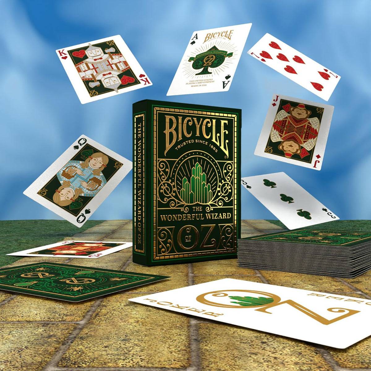 Bicycle Wizard of Oz Playing Cards – Premium Emerald & Gold Custom Deck