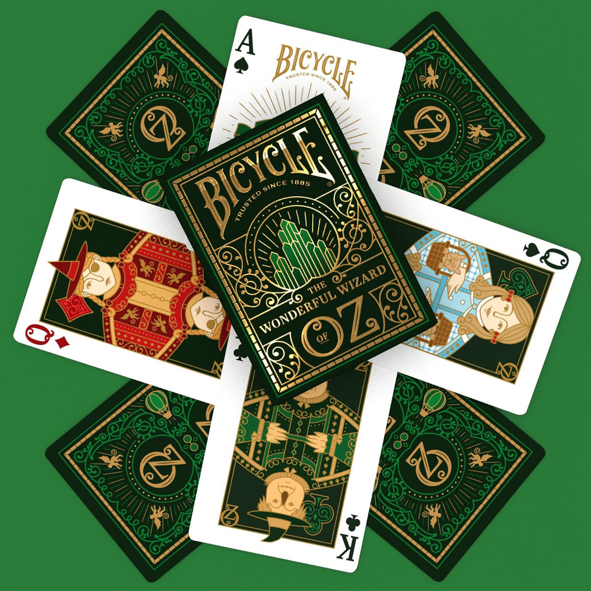 Bicycle Wizard of Oz Playing Cards – Premium Emerald & Gold Custom Deck