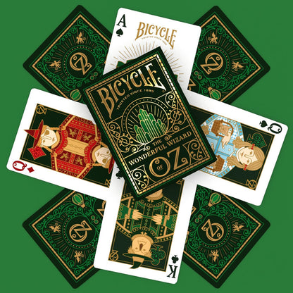 Bicycle Wizard of Oz Playing Cards – Premium Emerald & Gold Custom Deck