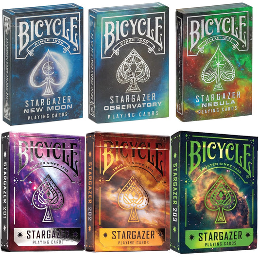 Bicycle Stargazer 6 Deck Collector Set | New Moon, Observatory, Nebula, Sunspot & Asteroid Playing Cards