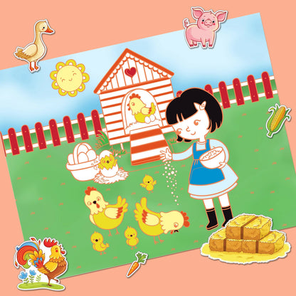 Kaleidoscope Colouring: Happy Farm Colouring Set with Lap-Desk - Jaiman Toys