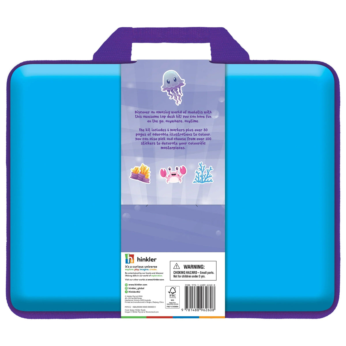 Kaleidoscope Colouring: Amazing Axolotls Colouring Set with Lap-Desk - Jaiman Toys