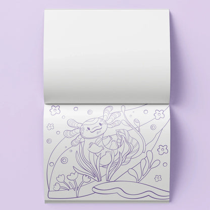 Kaleidoscope Colouring: Amazing Axolotls Colouring Set with Lap-Desk - Jaiman Toys