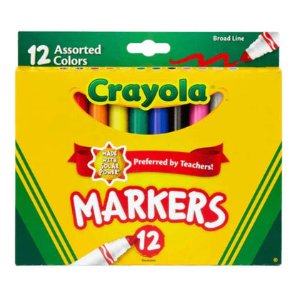 Crayola Broad Line Markers, Classic Colors, 12 Count – Vibrant Art Set For Kids