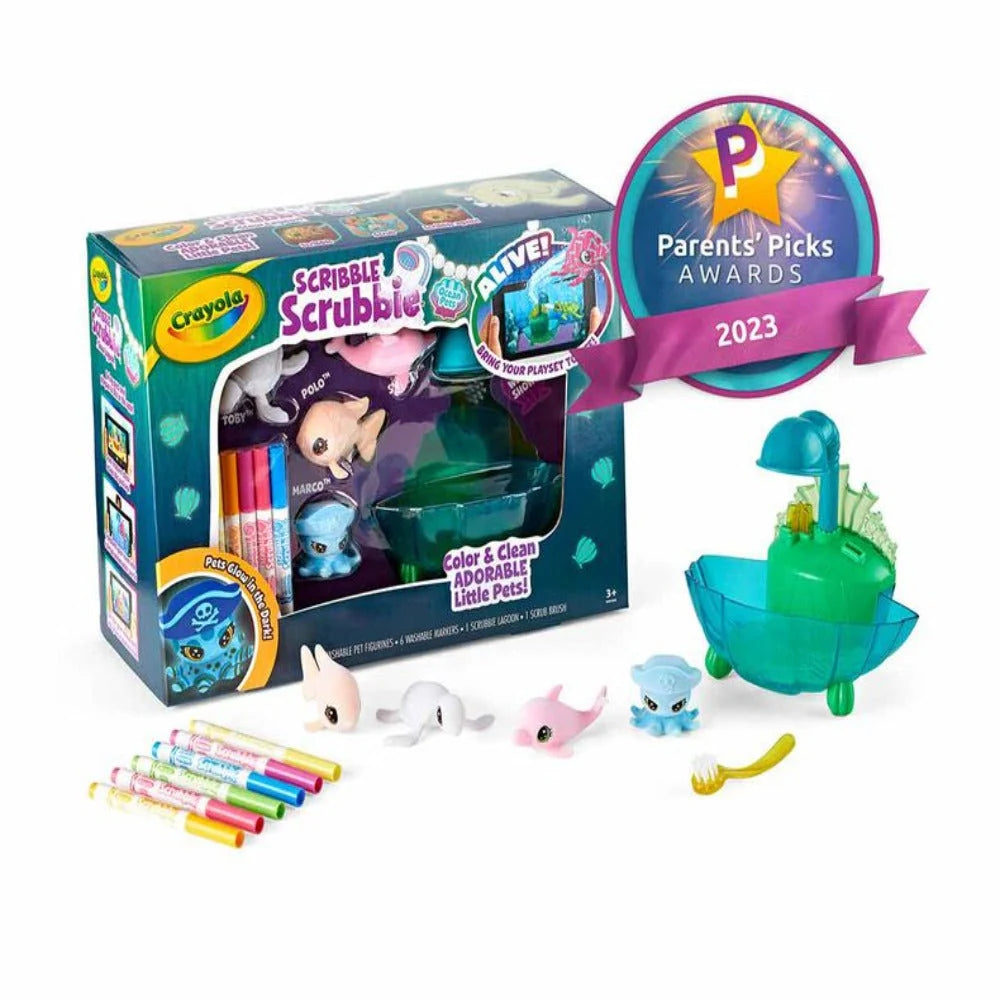 Crayola Scribble Scrubbie Ocean Pets Glow Lagoon Tub Set