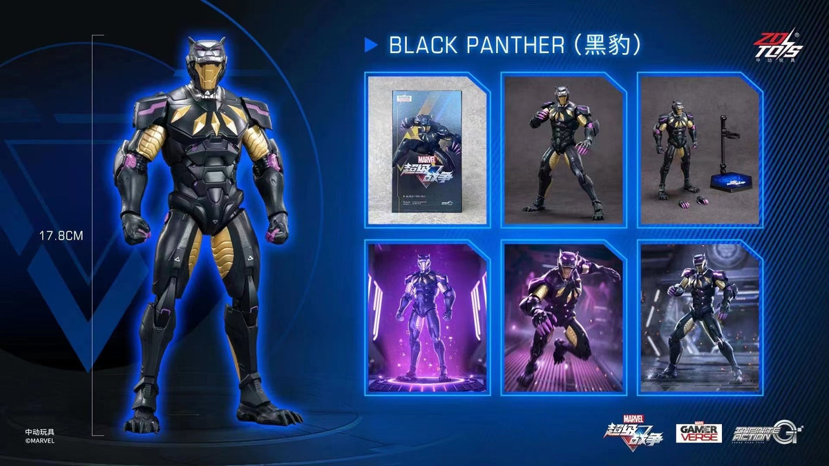 ZD Toys Marvel Super War Collection Black Panther Action Figure (7 Inch) - 1917-01 | 1:10 Scale Premium Collectible