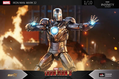 ZD Toys Marvel Studios Iron Man 3 Mark 32 (Romeo) | 1:10 Scale 7-Inch Highly Articulated Action Figure