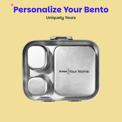 Bento Quad+ Classic Black - 3+1 Compartment Stainless Steel Lunchbox with Mini Box