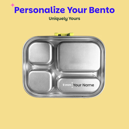 Bento Quad Mushroom Trail - 4 Compartment Stainless Steel Lunchbox with Plastic Lid
