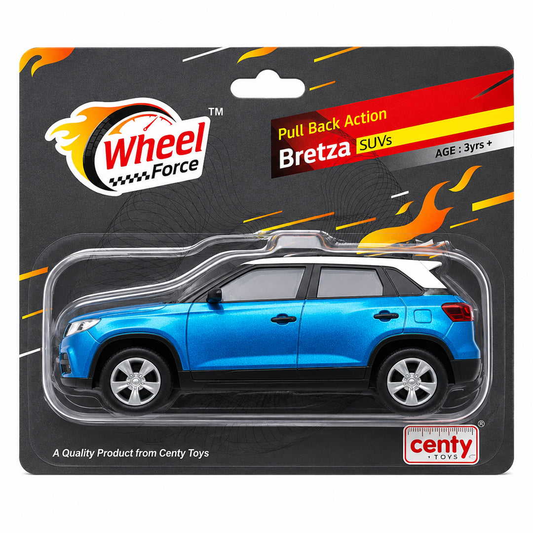 Centy Wheel Force Pull Back Action Bretza SUV Die-Cast Toy Car for Kids | Friction Powered Mini SUV | Assorted Colours | BGX
