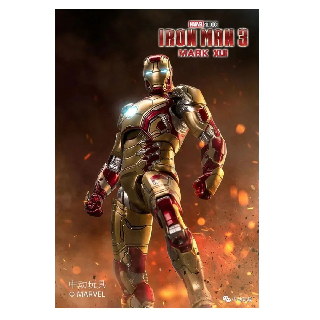 ZD Toys Iron Man Mark 42 XLII Figure (6.5 Inch) – Marvel Iron Man 3 1:10 Scale Collectible Non-Luminous Action Figure with Accessories
