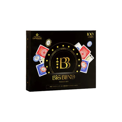 Big Blind 100-Piece Poker Chip Set with Playing Cards & Poker Accessories