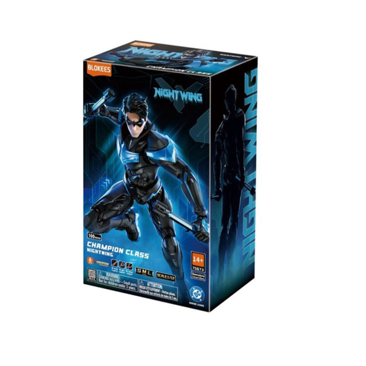 Blokees Champion Class DC Nightwing Building Kit | 100-Piece Official DC Collectible Model Set | 1:12 Scale Action Figure