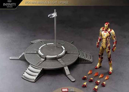 ZD Toys Marvel Studios The Infinity Saga Iron Man Mark 42 Light-Up Base Set 7 Inch| 1:10 Scale Action Figure