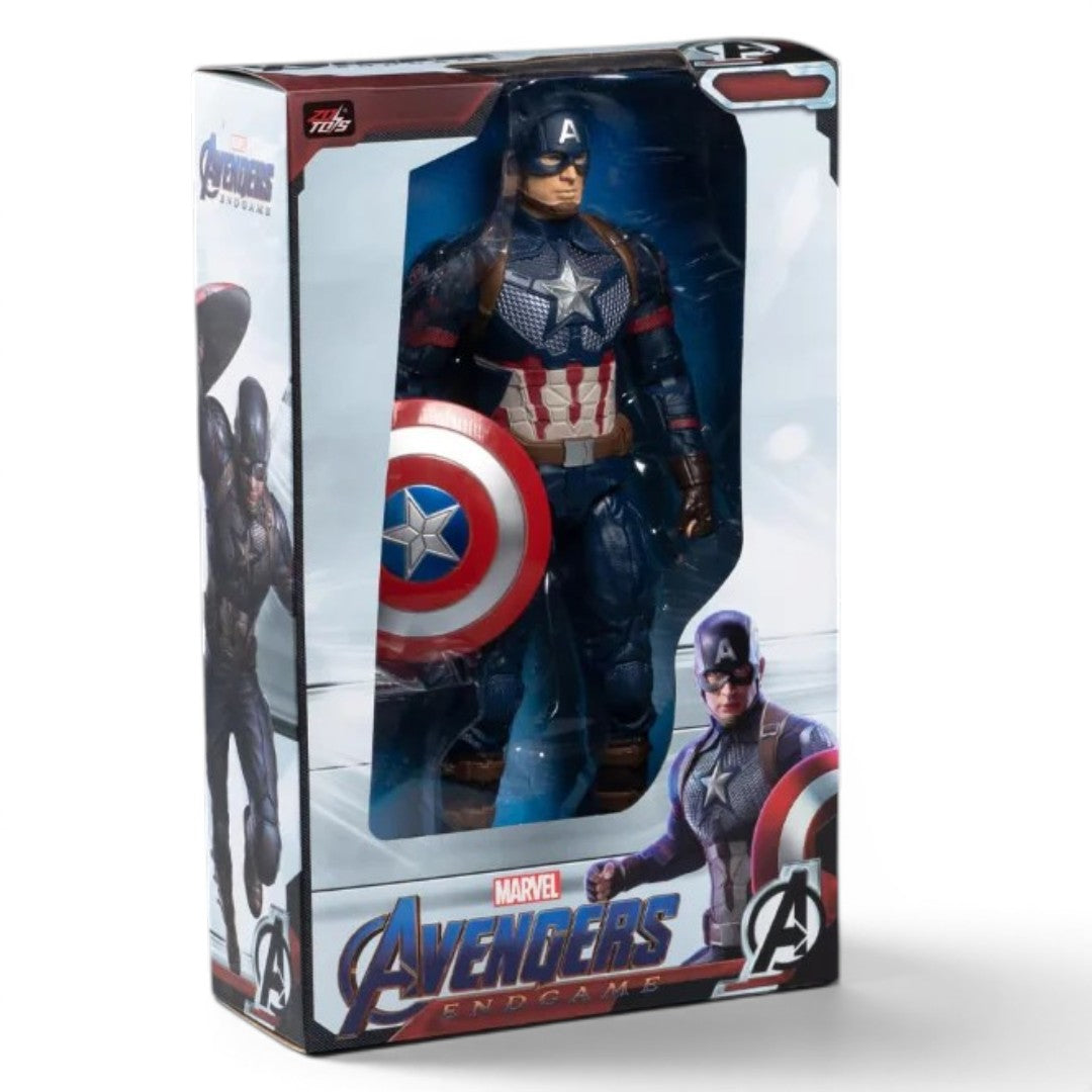 ZD Toys Marvel Avengers Endgame Captain America 14 Inch Action Figure with Shield | Collectible Superhero Toy for Kids & Collectors