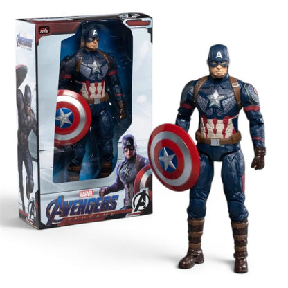 ZD Toys Marvel Avengers Endgame Captain America 14 Inch Action Figure with Shield | Collectible Superhero Toy for Kids & Collectors