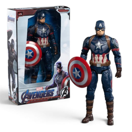ZD Toys Marvel Avengers Endgame Captain America 14 Inch Action Figure with Shield | Collectible Superhero Toy for Kids & Collectors